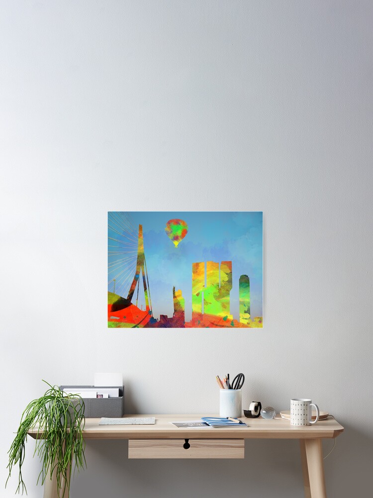 Alternate view of In a balloon above Rotterdam Poster