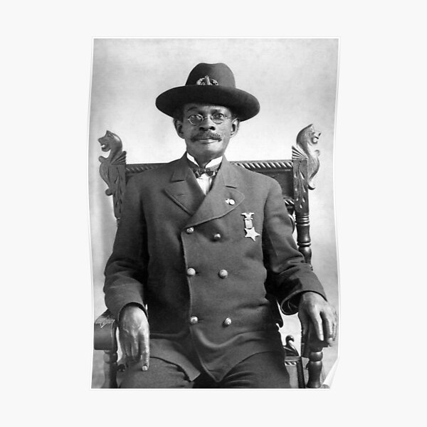 "Civil War Veteran John Pollard Wearing Medal 1906" Poster for Sale