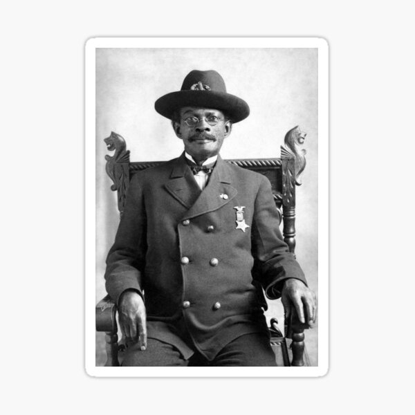 "Civil War Veteran John Pollard Wearing Medal 1906" Sticker by