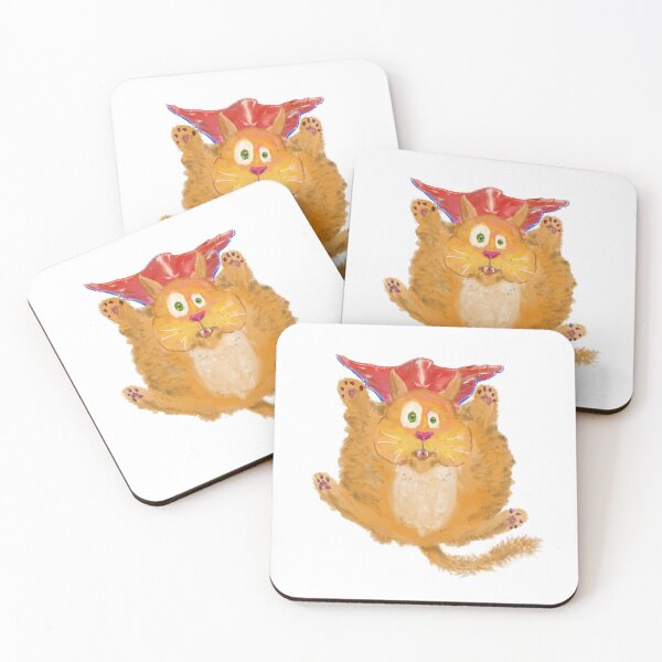 Item preview, Doodles the Cat Flies Down in his Magic Cape designed and sold by VerdeDoodleDuck.