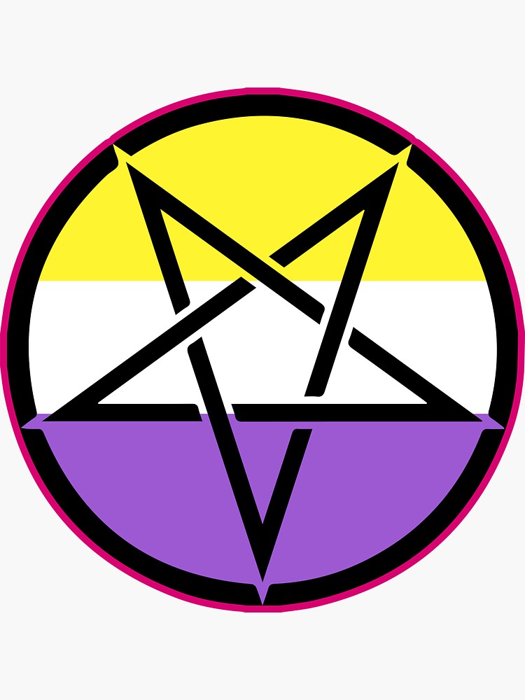 Non Binary Pentagram Sticker By Pridish Redbubble