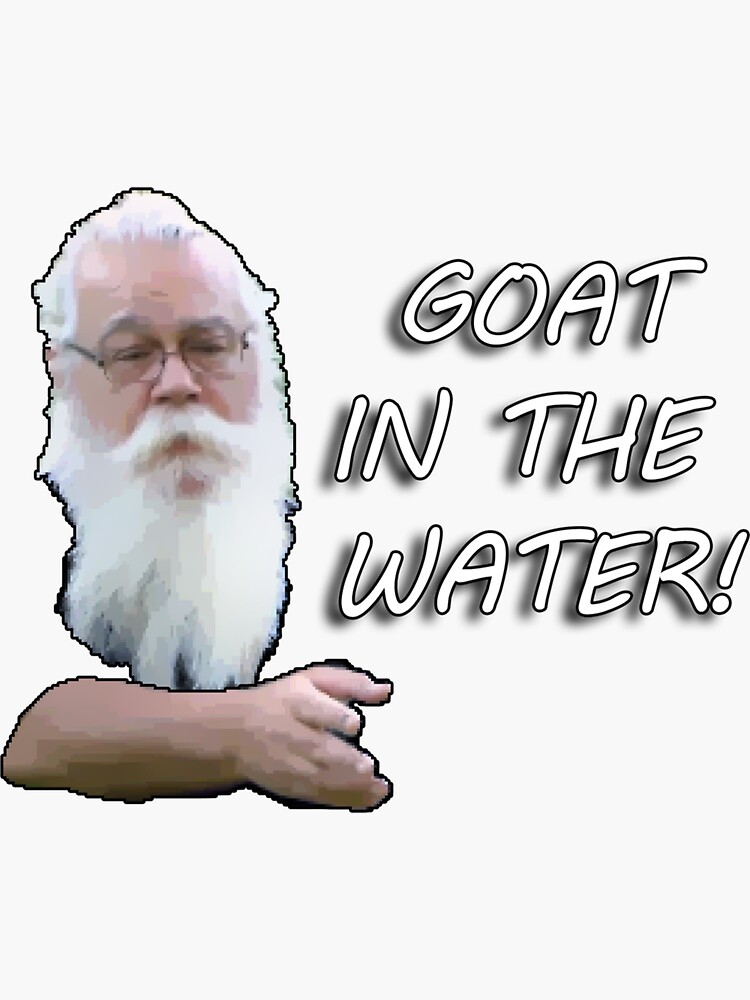 "Nathan For You Santa Goat in the Water! Sticker" Sticker by