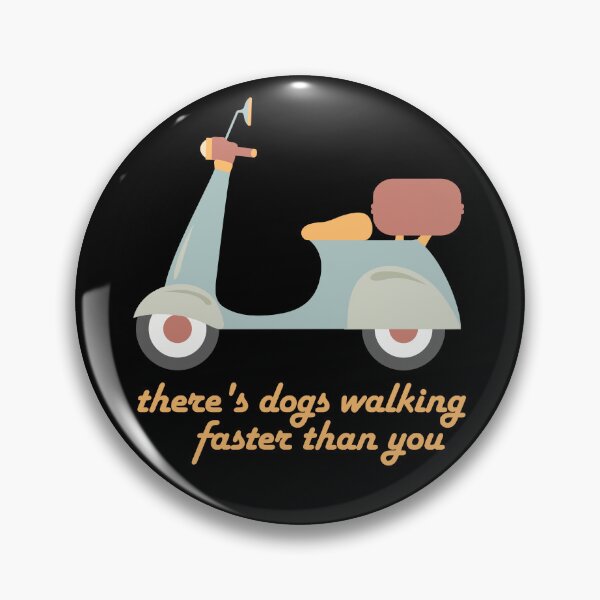 Item preview, Moped in fun retro colors, "dogs walking faster than you" (Izzard quote) designed and sold by Ofeefee.