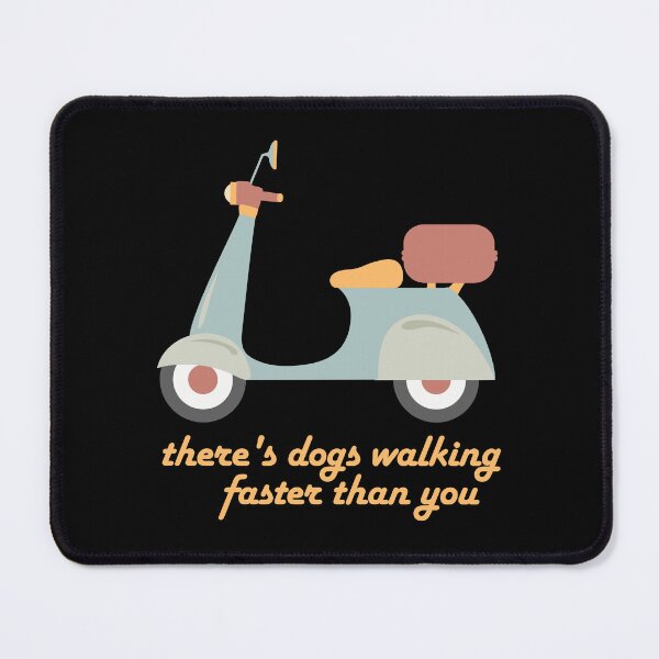 Item preview, Moped in fun retro colors, "dogs walking faster than you" (Izzard quote) designed and sold by Ofeefee.