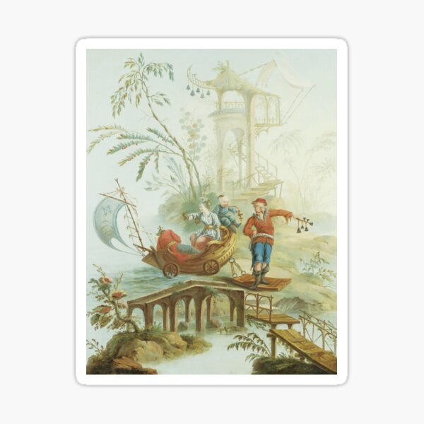 Light Green & Red Chinoiserie Sticker
