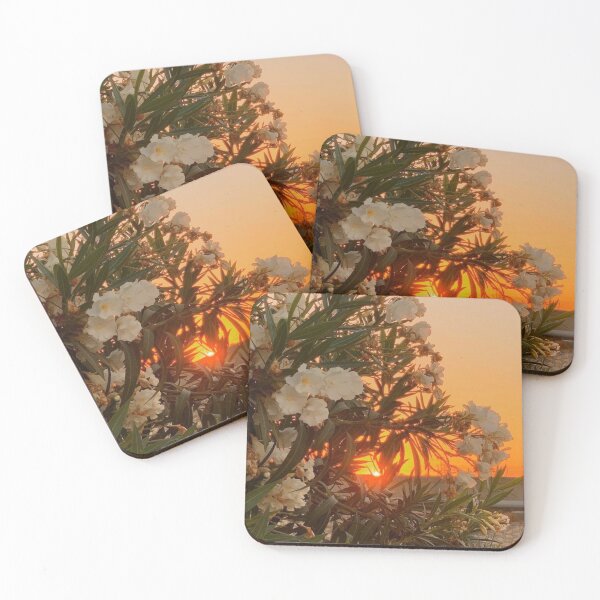 Item preview, sunset with white flowers designed and sold by Rozita Rozy.