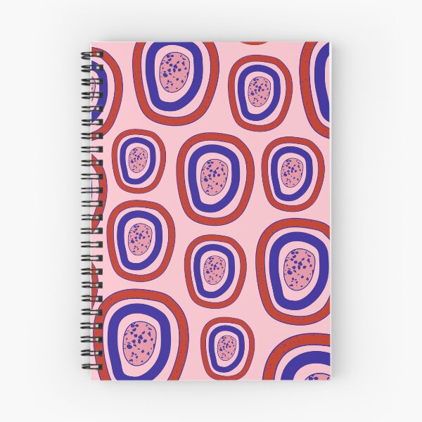 Item preview, Funky abstract blue and red circles pattern designed and sold by Thegentleshop.