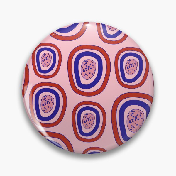 Item preview, Funky abstract blue and red circles pattern designed and sold by Thegentleshop.