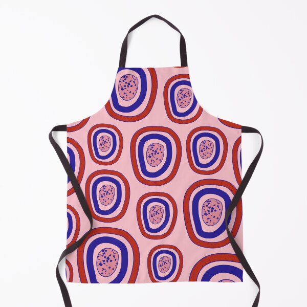 Item preview, Funky abstract blue and red circles pattern designed and sold by Thegentleshop.
