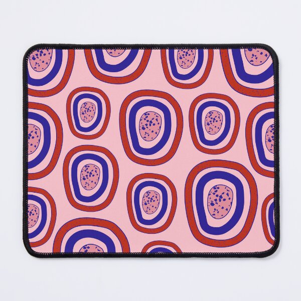 Item preview, Funky abstract blue and red circles pattern designed and sold by Thegentleshop.