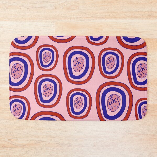 Item preview, Funky abstract blue and red circles pattern designed and sold by Thegentleshop.
