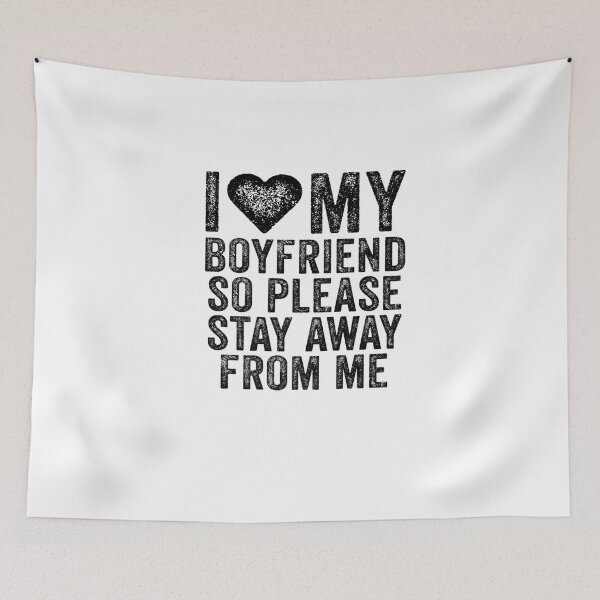 Item preview, I Love My Boyfriend Heart So Please Stay Away From Me Premium T-Shirt designed and sold by shop   luisant.