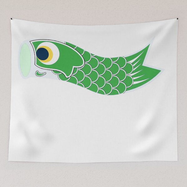 Item preview, Green Koinobori Fish Flag. Child. designed and sold by CriticalC404.