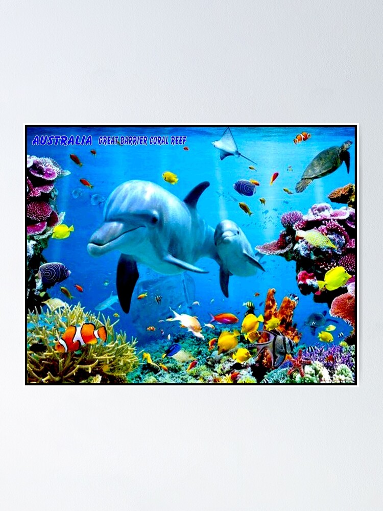 GREAT BARRIER REEF POSTER PICTURE PHOTO BANNER australia coral outcrop 4626 