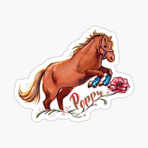 Rescue Mini Horse Cute Illustrated Art Sticker