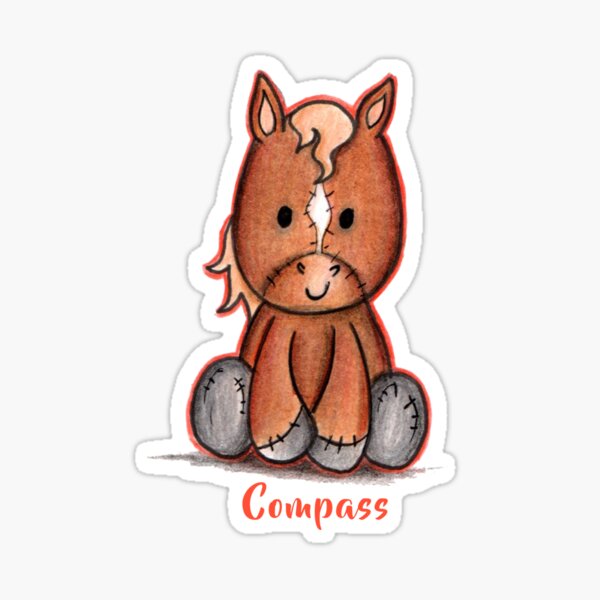 Cute Cartoon Horse Illustration Sticker Sticker