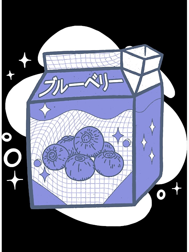 "Blueberry Milk Japanese Kawaii 90s Otaku " Poster for Sale by