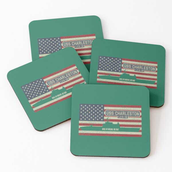 Item preview, USS Charleston LCS-18 Küstenkampfschiff der Unabhängigkeitsklasse Vintage USA American Flag Gift Cla designed and sold by arcadeshirtsdd.