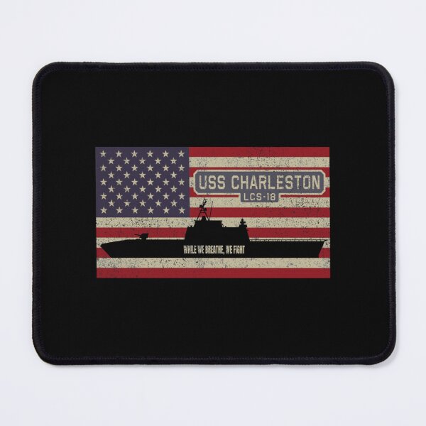 Item preview, USS Charleston LCS-18 Küstenkampfschiff der Unabhängigkeitsklasse Vintage USA American Flag Gift Cla designed and sold by arcadeshirtsdd.