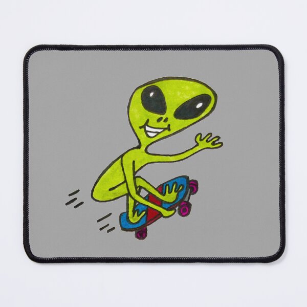 Artikelvorschau, Coole Alien-Skateboarding-Hand gezeichnete Grafik entworfen und verkauft von BITTER-BOY.
