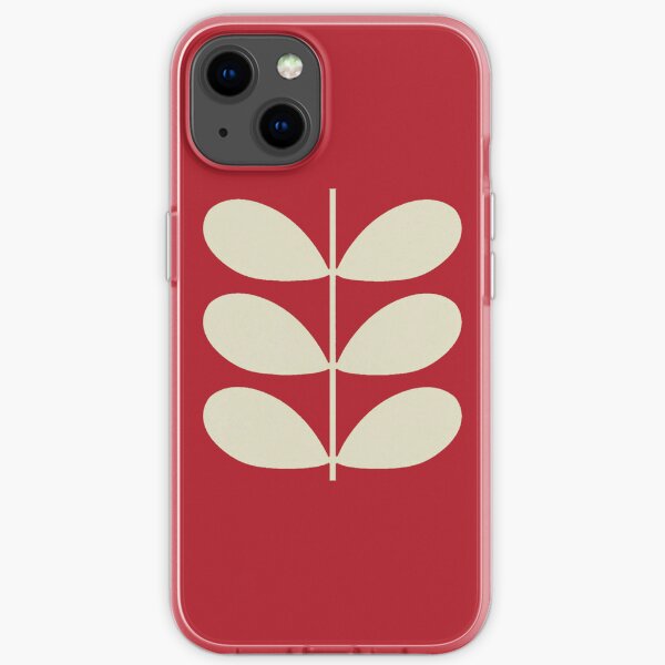 orla kiely multi stem,red,white,kiely stem pattern,orla kiely design iPhone Soft Case