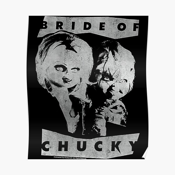 Childs Play Bride Of Chucky Faded White Portrait Poster For Sale By