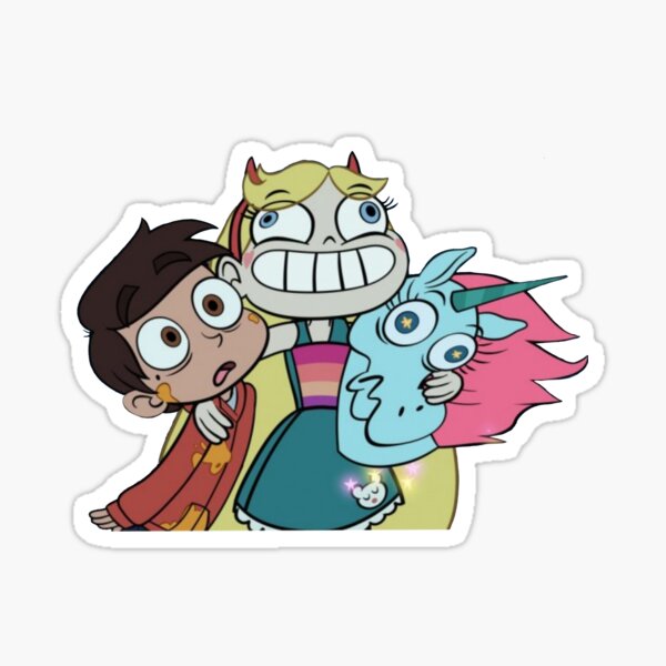 Star Hugging Marco and Pony Head Sticker