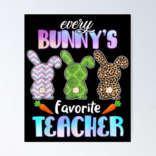 Item preview, Teacher Rabbits Easter designed and sold by tranhungtdu.