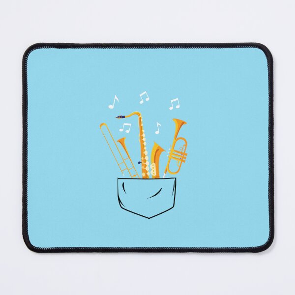 Item preview, Jazz Musician Pocket With Trumpet, Trombone And Saxophone For Music Teacher And Jazz Musicians designed and sold by Funwithmusic.