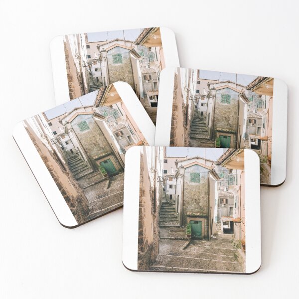 Item preview, Old street & pink Italian houses - roads intersection  designed and sold by anisbbmbrush.