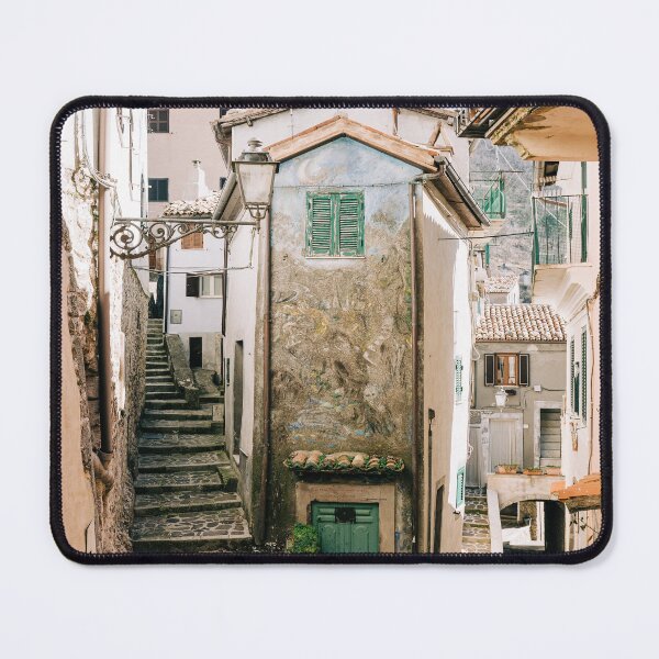 Item preview, Old street & pink Italian houses - roads intersection designed and sold by anisbbmbrush.