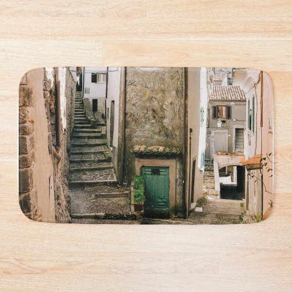 Item preview, Old street & pink Italian houses - roads intersection  designed and sold by anisbbmbrush.