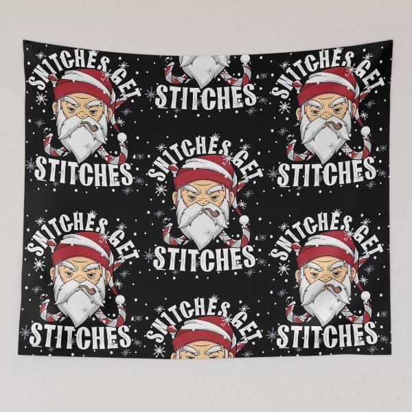 Item preview, Snitches Get Stitches Santa Hat Rebel Santa Humorous Matching  designed and sold by MarkJohns19915.