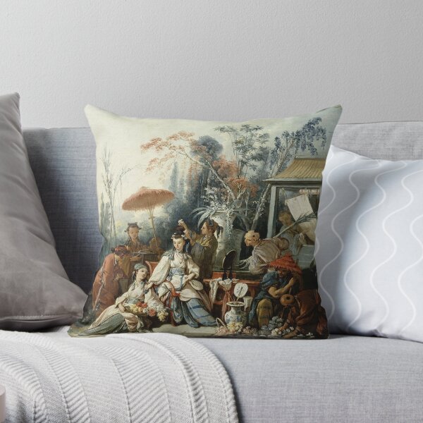 Le Jardin Chinois by François Boucher Throw Pillow