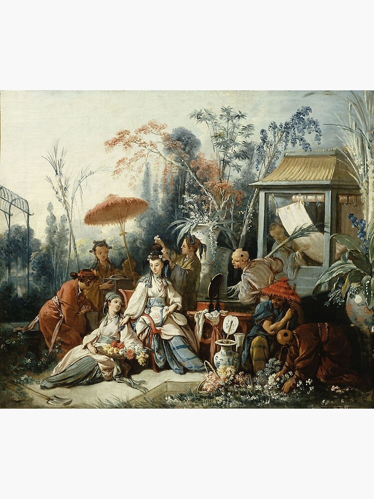 Disover The Chinese garden by François Boucher Premium Matte Vertical Poster