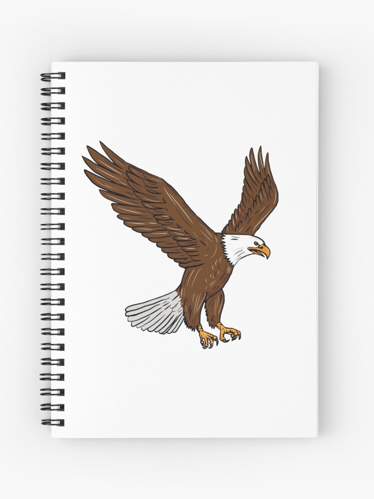Cuaderno de espiral «Dibujo de águila calva» de patrimonio | Redbubble