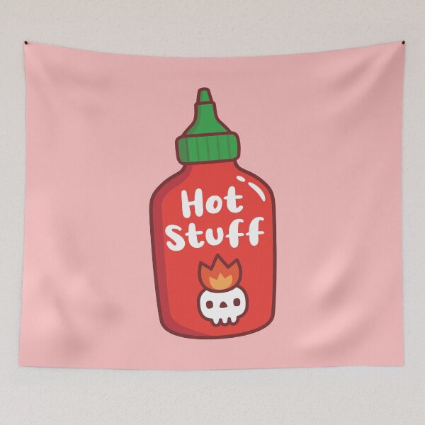 Item preview, Hot Stuff Skull On Fire Spicy Chili Sauce Bottle designed and sold by rustydoodle.