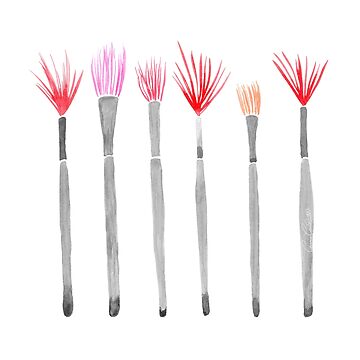 Artwork thumbnail, Painters Paradise - Watercolor Paintbrushes Pattern by Carrie Cantwell Art