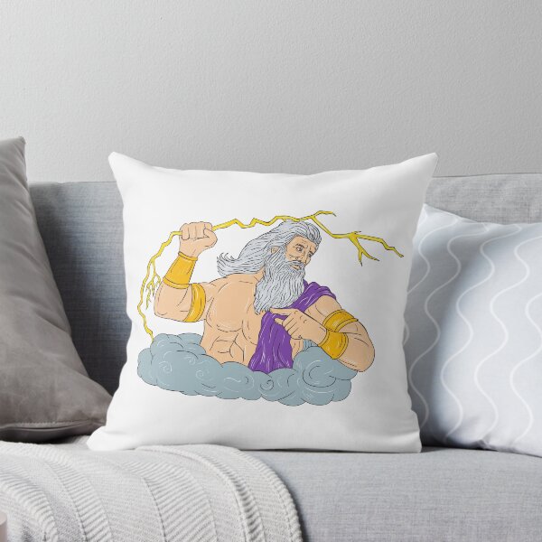 Item preview, Zeus Wielding Thunderbolt Lightning Drawing designed and sold by patrimonio.