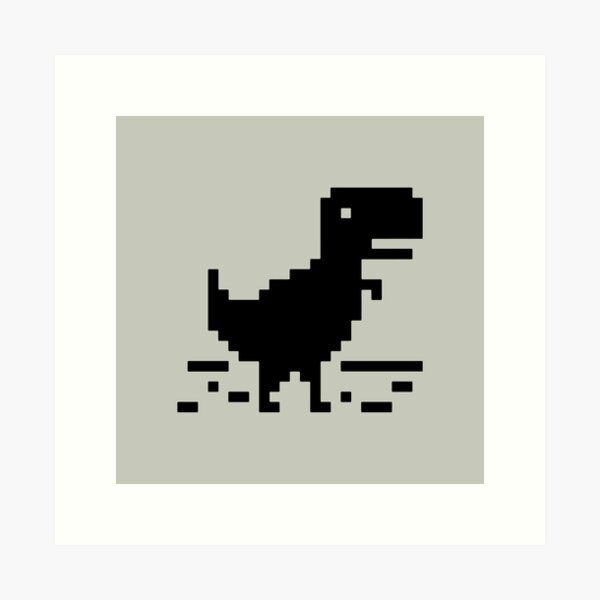 Night Offline T-Rex Game - Google Dino Run Art Board Print for Sale by  Livity