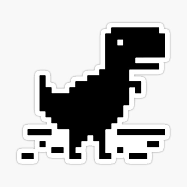 Offline - Unable to connect to the internet - Dino Game Sticker Sticker  for Sale by FoxBrother