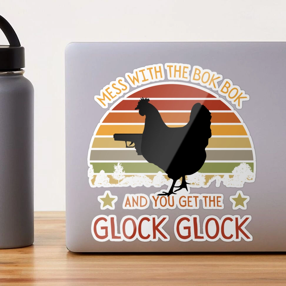 Funny Chicken Gun Glock Bok Bok Gift Art Board Print for Sale by  DadJokeDescript