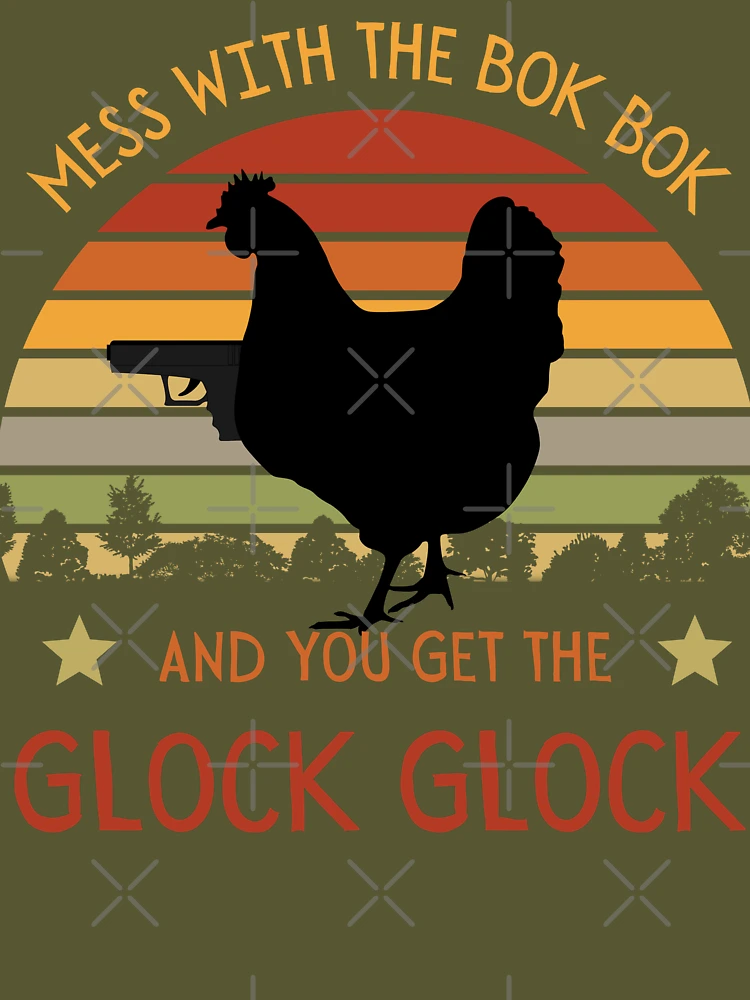 Funny Chicken Gun Glock Bok Bok Gift Art Board Print for Sale by  DadJokeDescript