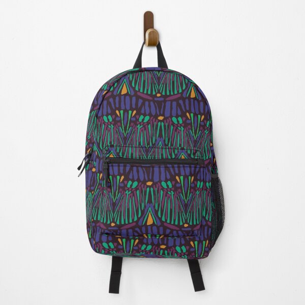 Item preview, Footman Moth Geometric Art Deco Pattern on deep purple designed and sold by BrushIdyl.