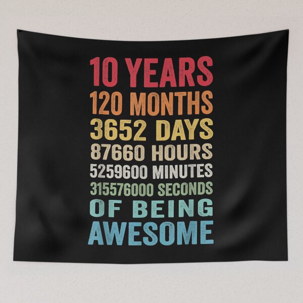 Item preview, 10 Years Old 10th Birthday Gift Vintage Retro 120 Months T-Shirt designed and sold by jayesqnoon.