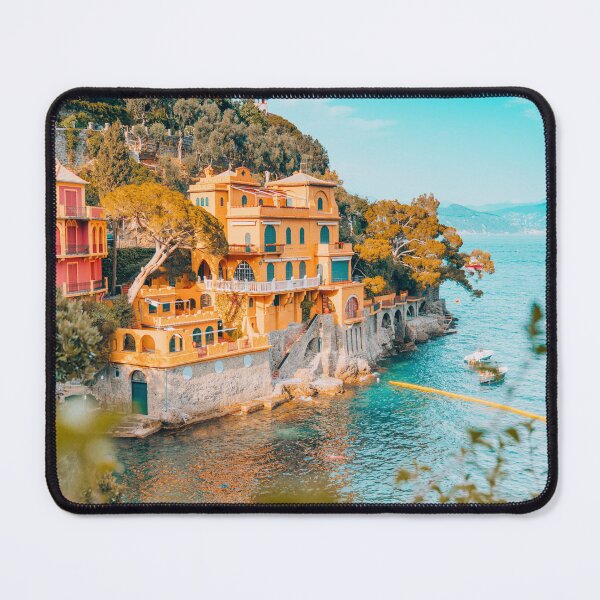 Item preview, Pink and orange houses in Manarola Town in Cinque Terre , five lands - Italy  designed and sold by anisbbmbrush.