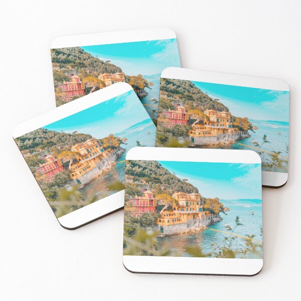 Item preview, Pink and orange houses in Manarola Town in Cinque Terre , five lands - Italy  designed and sold by anisbbmbrush.
