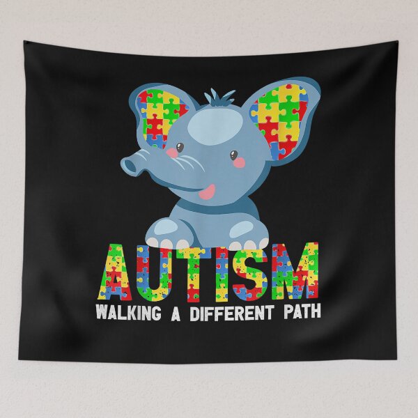 Item preview, elephant autism walking a different path T-Shirt designed and sold by jayesqnoon.
