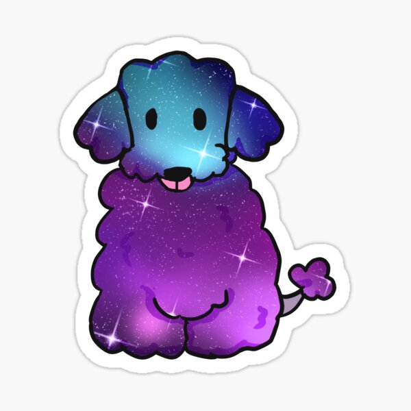 Galaxy Poodle Pup Sticker