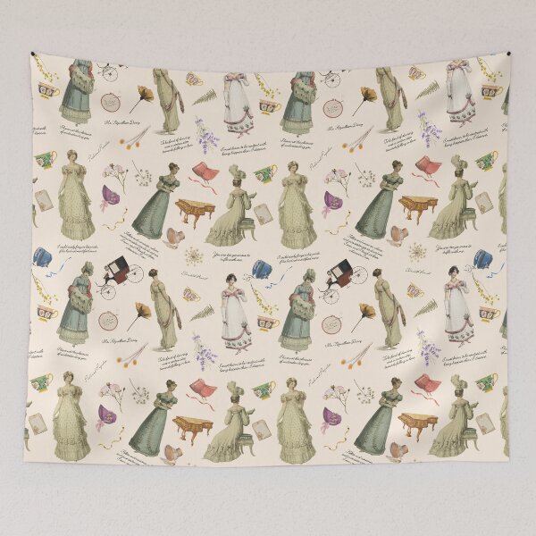 Item preview, Pride and Prejudice Quotes|  Miss Bennet | Jane Austen Rose designed and sold by OakTreeDesign.